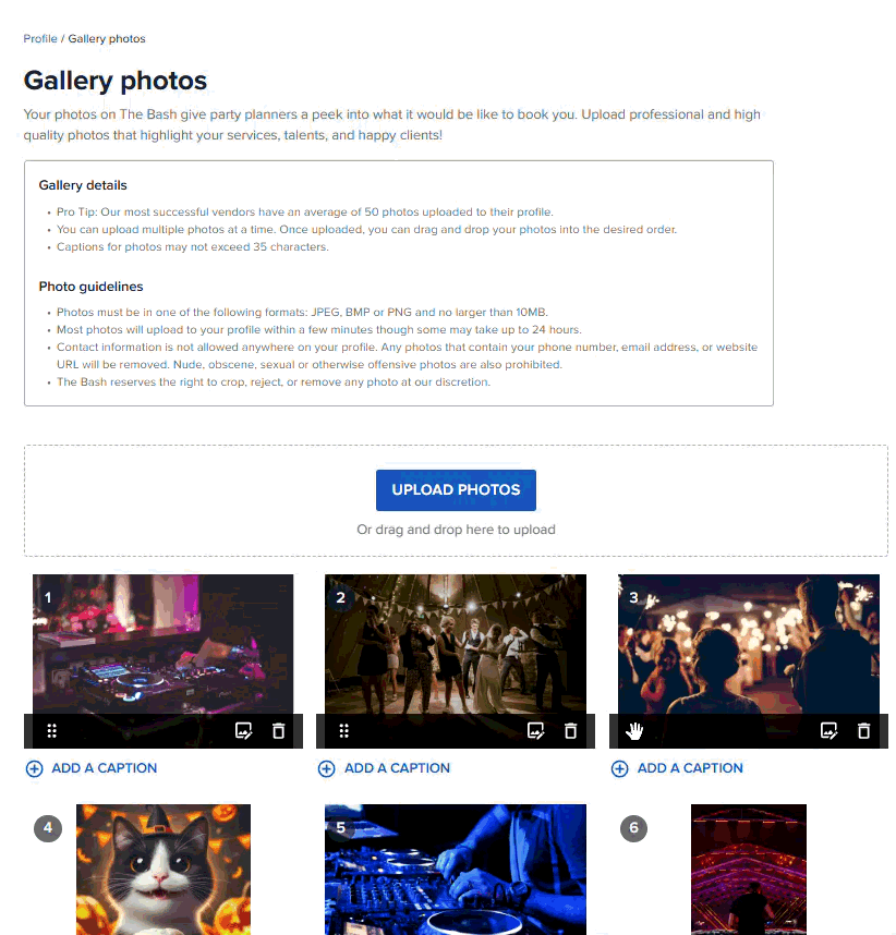 Reording Photo Gallery Example