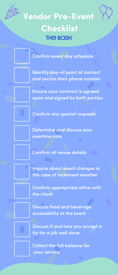 Vendor Pre-Event Checklist Infographic